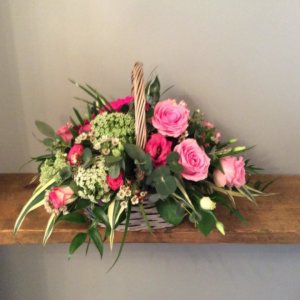 Pink and White Basket