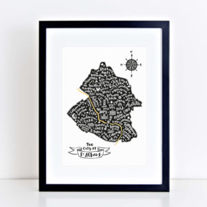 Map of St Albans Framed Print