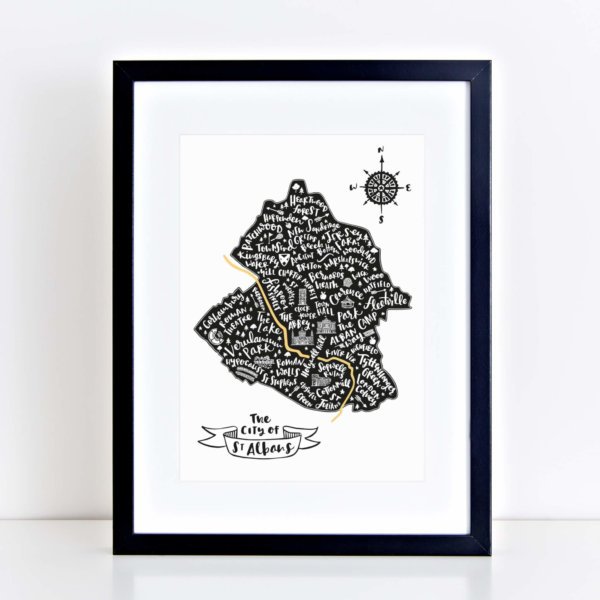 Map of St Albans Framed Print