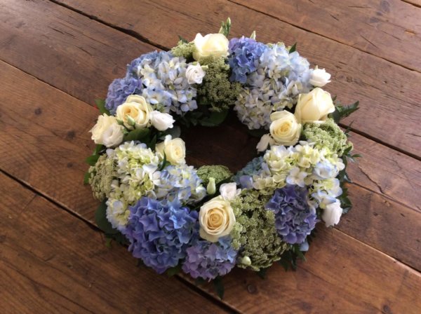 Blue and White 16" Wreath