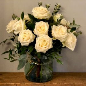 White Rose Vase Arrangement