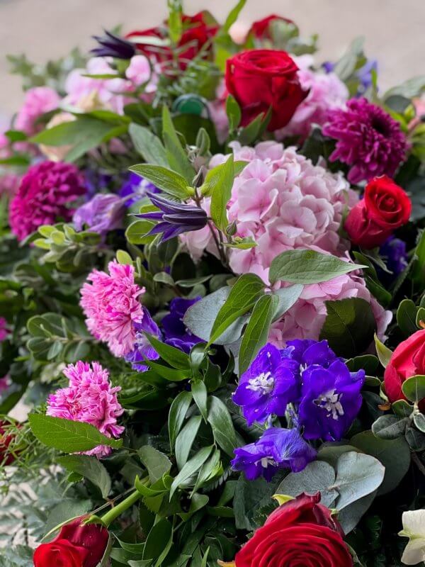 Vibrant Cottage Garden Coffin Spray