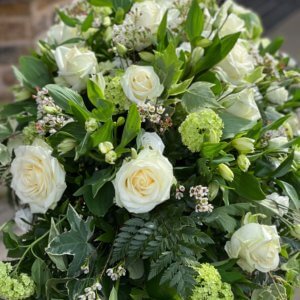 White and Green Coffin Spray