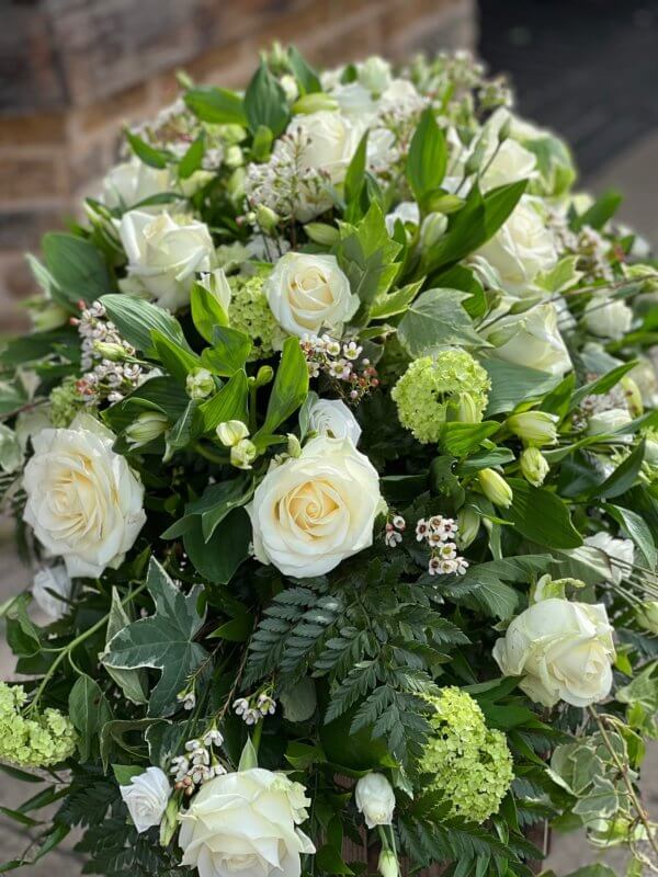 White and Green Coffin Spray