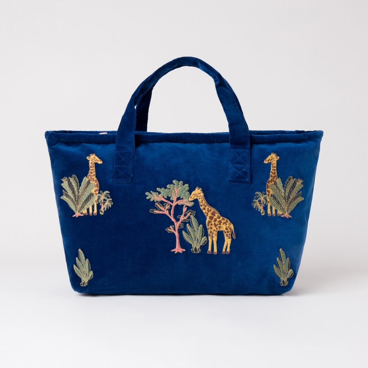 Elizabeth Scarlett Giraffe Velvet Day Bag