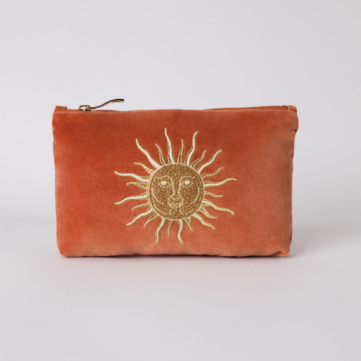 Elizabeth Scarlett Sun Goddess Rust Velvet Mini Pouch