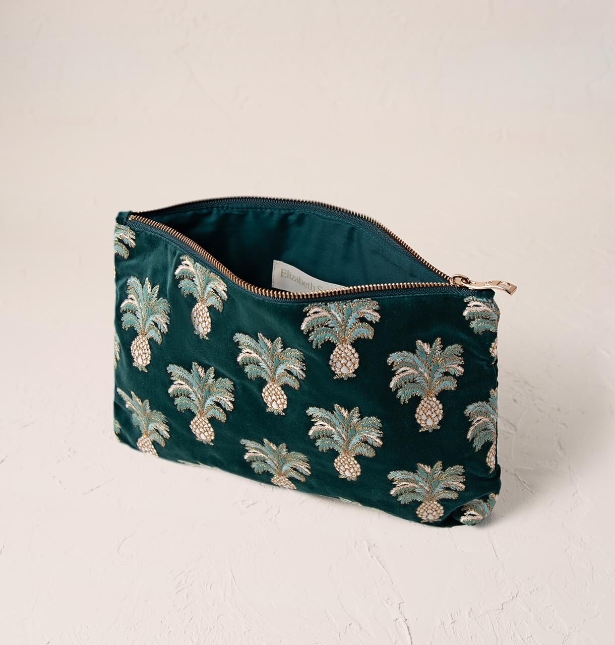 Elizabeth Scarlett Pineapples Emerald Everyday Pouch