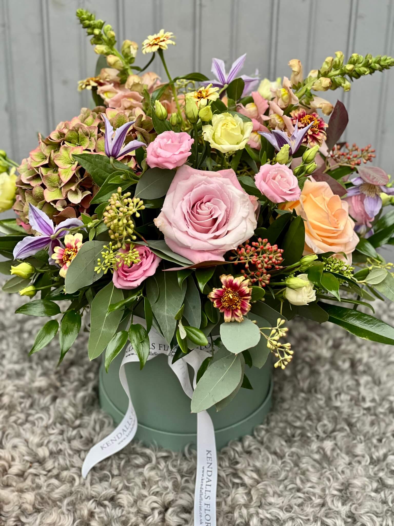 Bridgerton Hat Box floral display