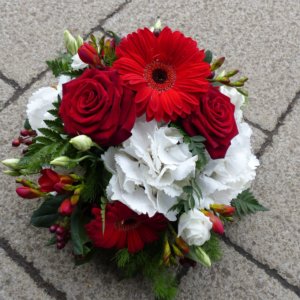 Red and White Posy